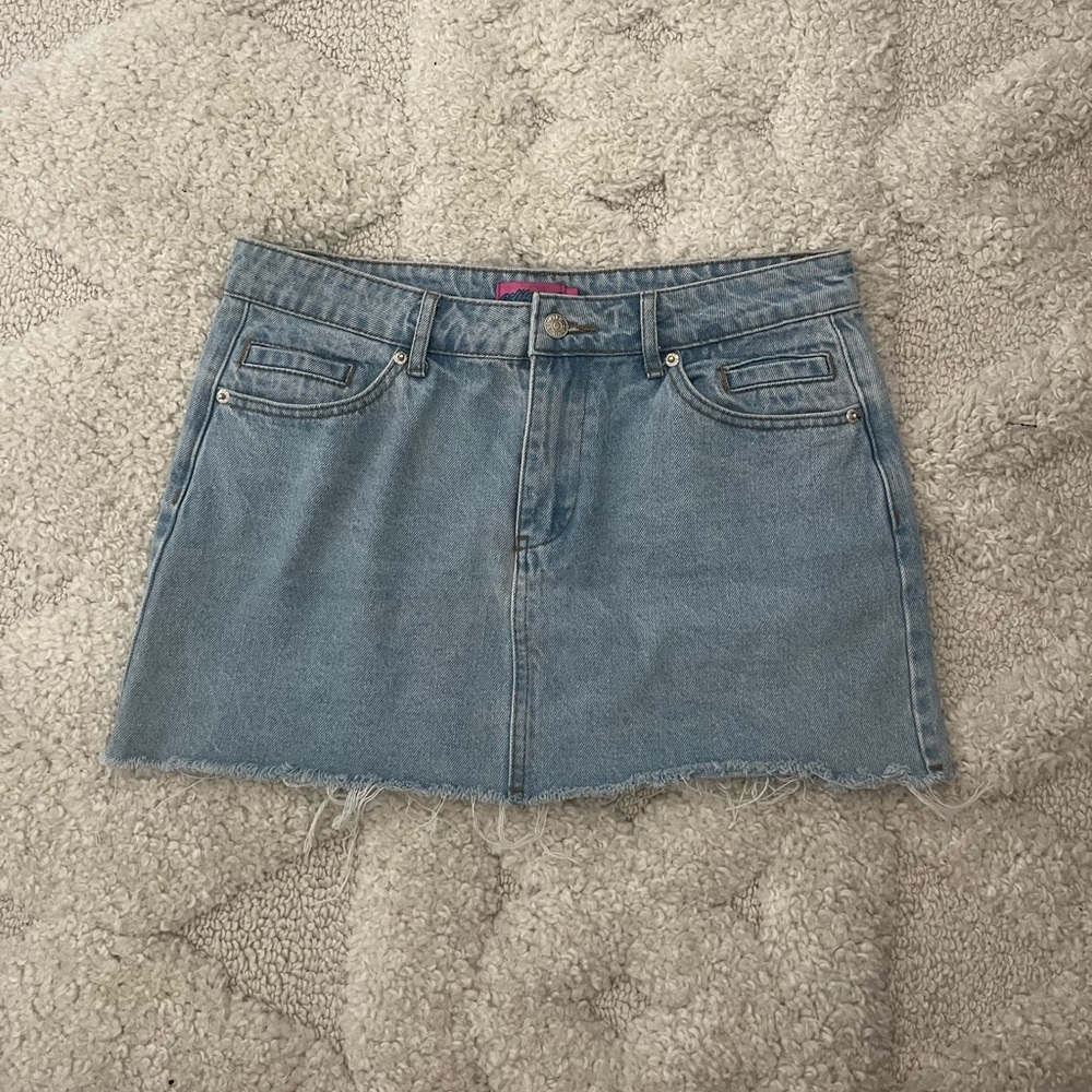 Editked Denim Mini Skirt | Light Wash Mini Skirt